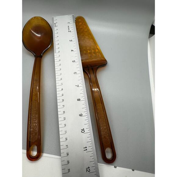 Vintage UltraTemp Amber Kitchen Utensils Robinson Knife Co Made in USA Set of 4 - Picture 4 of 8
